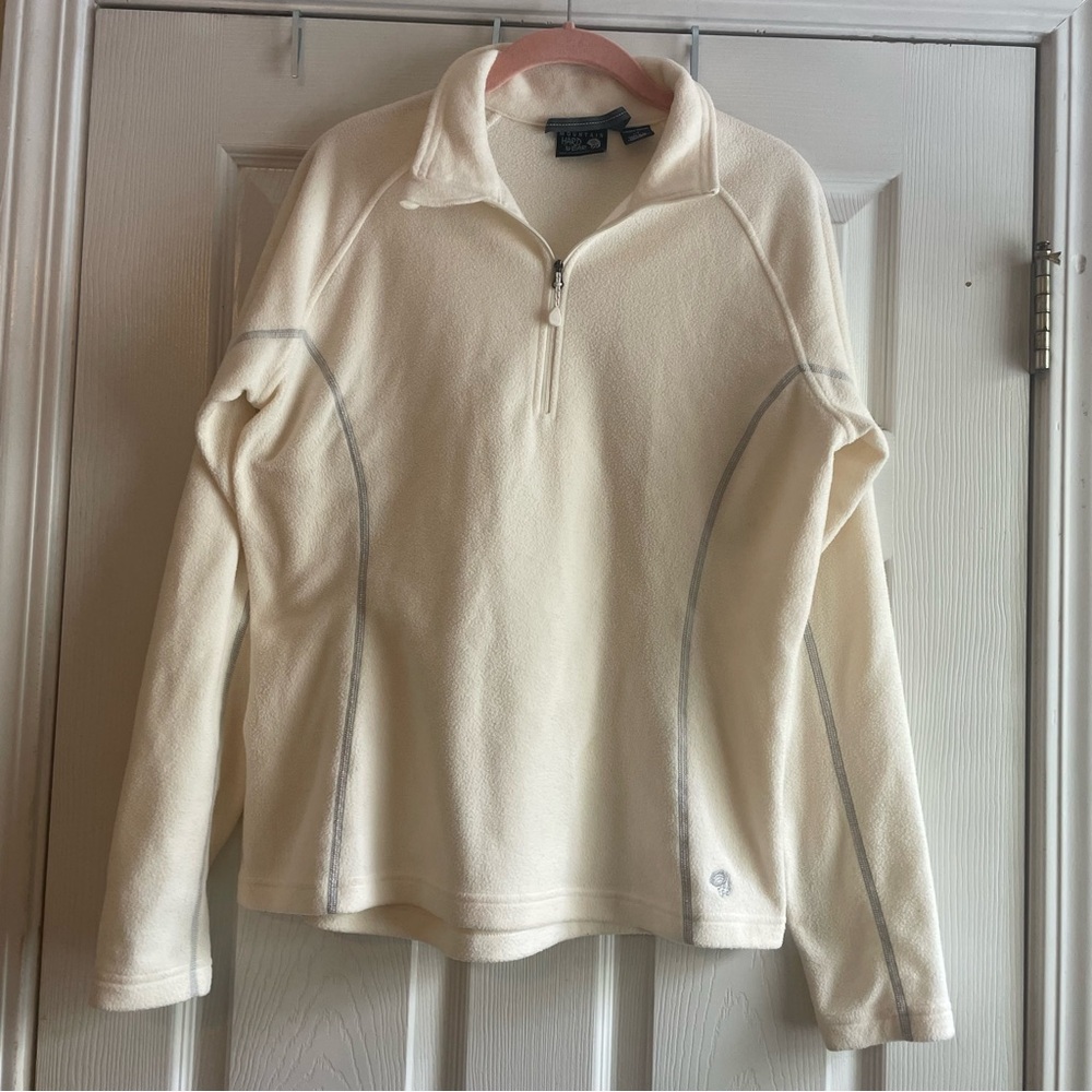 Mountain Hard Wear Large Cream Fleece Pullover Quarter Zip